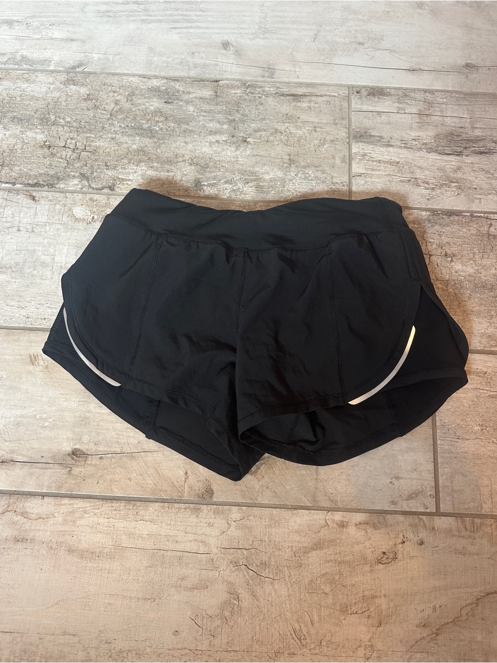 ZYIA Black Athletic Running Shorts with Reflective Trim